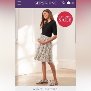 Seraphine Black and White Knitted Top Maternity Dress